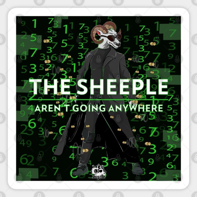 Sheeple aren't Going Anywhere Black Sheep Sticker by Trendy Black Sheep